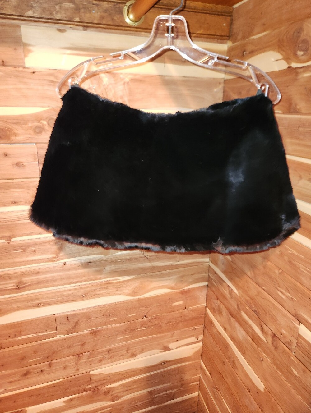 Vintage 50s Black Fur Capelet / Shrug